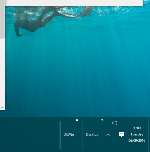 Displaying the Desk View on a Temporary Taskbar Chevron Window Screen Shot 1