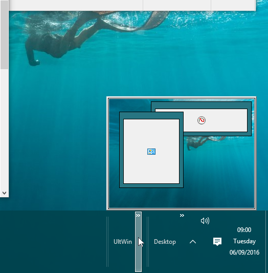 Displaying the Desk View on a Temporary Taskbar Chevron Window Screen Shot 2