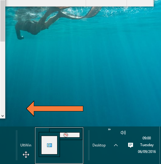 Displaying the Desk View on the Taskbar Screen Shot 2